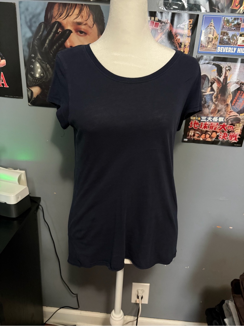 No Boundaries Navy Scoop Neck Short Sleeve Tee